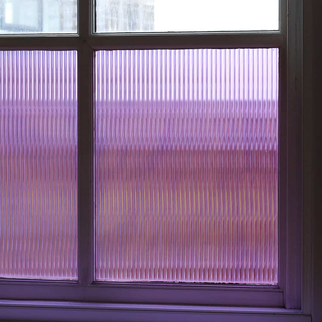 Lilac Reeded Glass Window Film Surface Designs