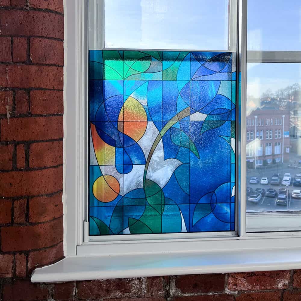 SAMPLE: Stained Glass Doves Window Film