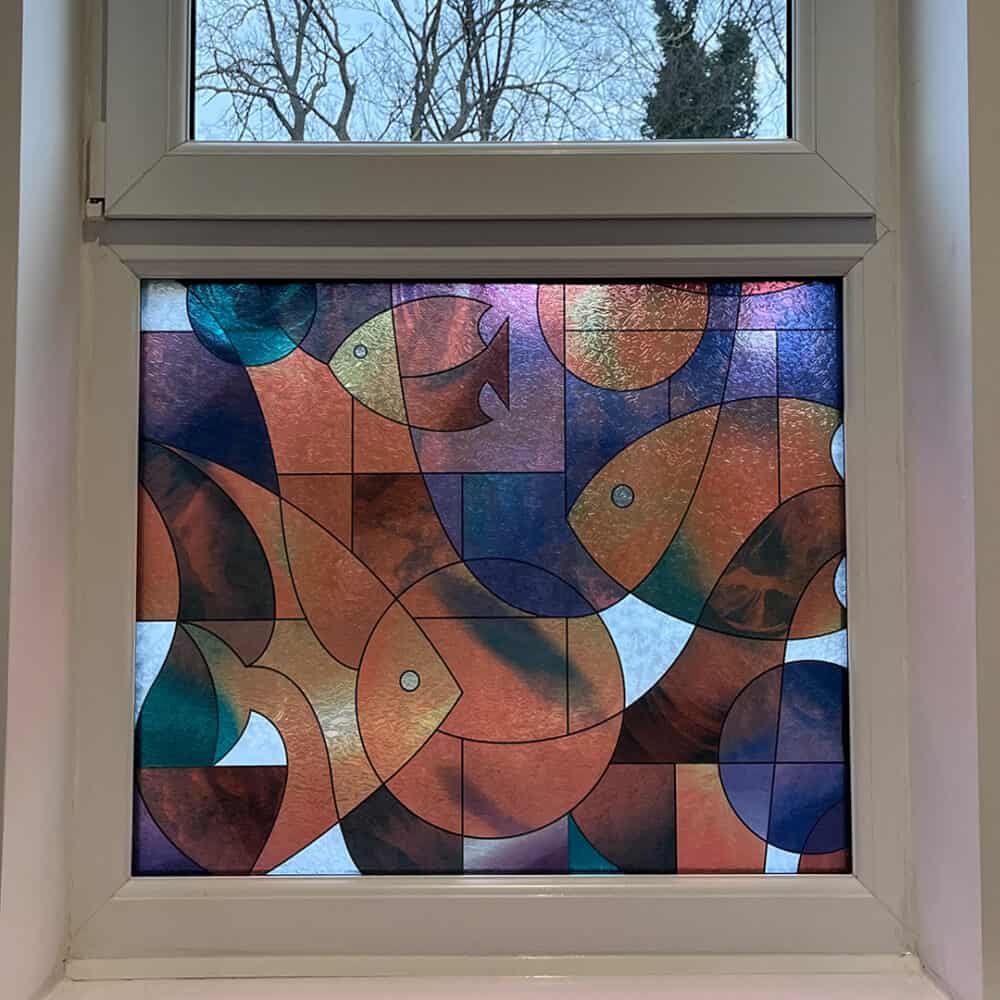 SAMPLE: Stained Glass Fish Window Film