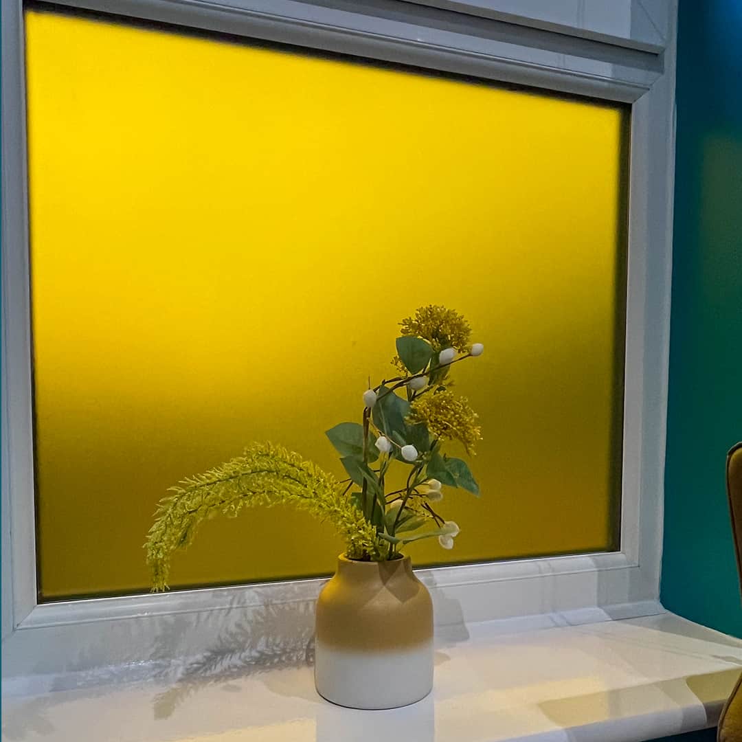 Golden Yellow Sandblast Window Film Surface Designs