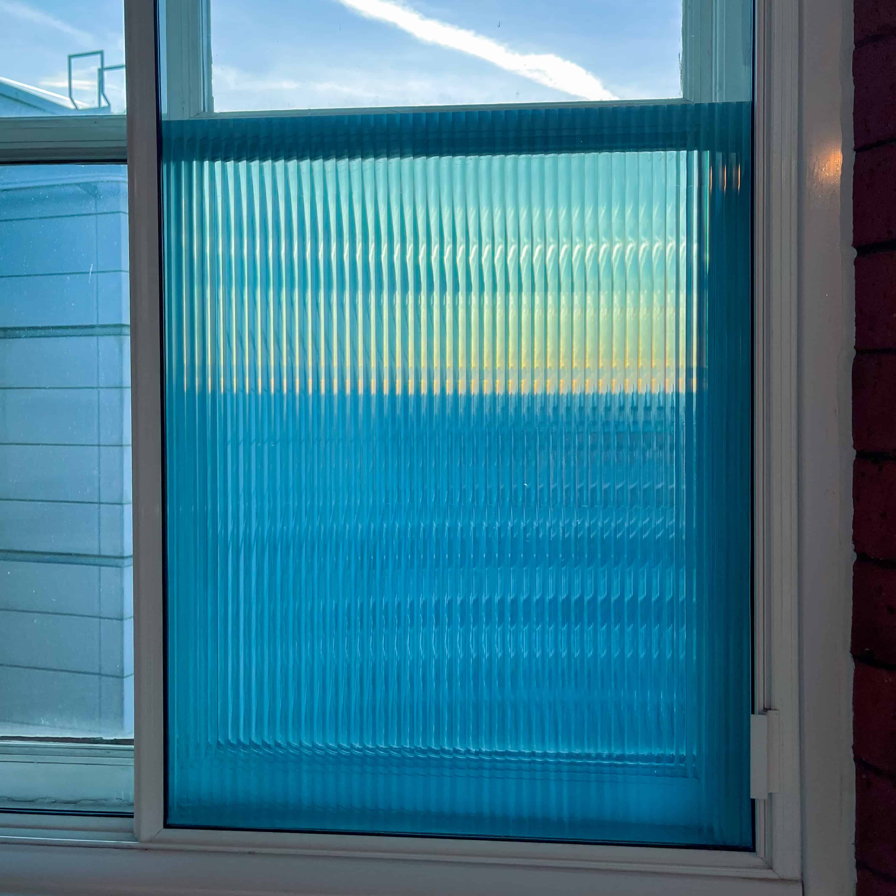 Olive Green Reeded Glass Window Film Surface Designs